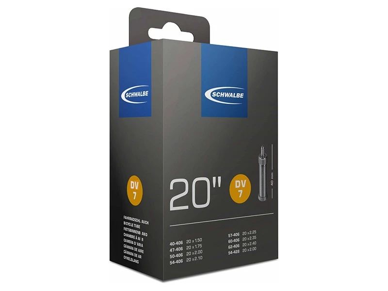 Schwalbe DV7 Cykelslange 20x1.50-2.40, Dunlop Ventil 3 Schwalbe DV7 Cykelslange 20x1.50-2.40, Dunlop Ventil