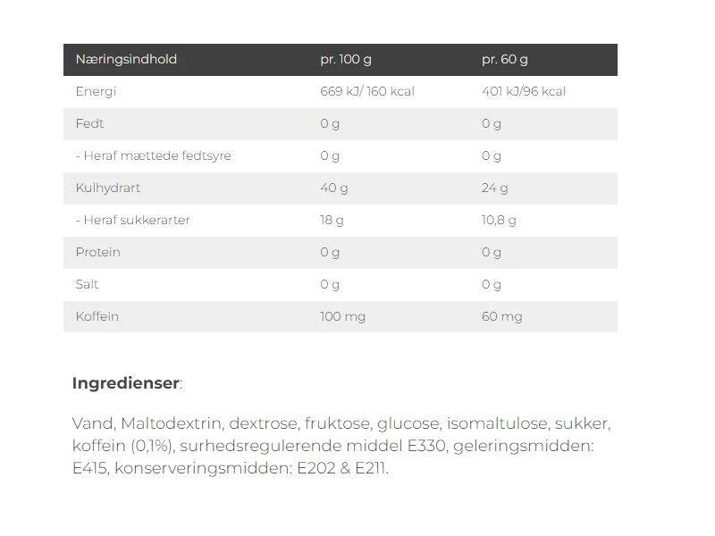 PurePower Caffeine Energy Gel, Neutral 5 PurePower Caffeine Energy Gel, Neutral - Billede 3