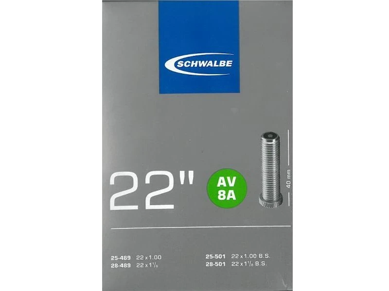 Schwalbe Cykelslange 22x1.00 - 1.25, Autoventil (AV8A) 4 Schwalbe Cykelslange 22x1.00 - 1.25, Autoventil (AV8A) - Billede 2