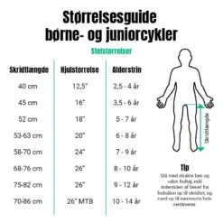 Cykelshoppen Udsalgsbutik -Cykelshoppen Udsalgsbutik storrelsesguide bornecykler 89